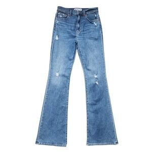 Daze Size 27 Hug Jeans High Rise Flare Boot Denim Jeans Distressed Women's